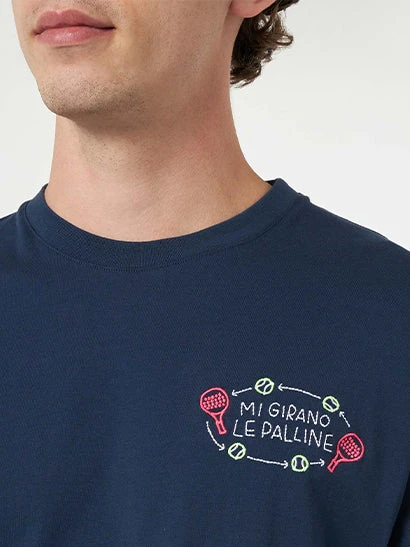 MC2 Saint Barth Man Classic Fit Cotton Jersey T-shirt Portofino With Mi Girano Le Palline Embroidery | INSULTI LUMINOSI SPECIAL EDITION 3 MC2 Saint Barth Man Classic Fit Cotton Jersey T-shirt Portofino With Mi Girano Le Palline Embroidery | INSULTI LUMINOSI SPECIAL EDITION