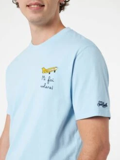MC2 Saint Barth Man Classic Fit Cotton Jersey T-shirt Portofino With Mi Fai Volare Embroidery 9 MC2 Saint Barth Man Classic Fit Cotton Jersey T-shirt Portofino With Mi Fai Volare Embroidery -MC2 Saint Barth Shop POT0001 04126F man light blue tshirt 1