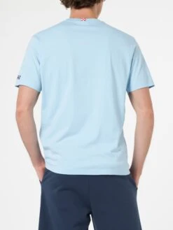 MC2 Saint Barth Man Classic Fit Cotton Jersey T-shirt Portofino With Mi Fai Volare Embroidery 10 MC2 Saint Barth Man Classic Fit Cotton Jersey T-shirt Portofino With Mi Fai Volare Embroidery -MC2 Saint Barth Shop POT0001 04126F man light blue tshirt 3