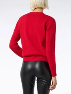 MC2 Saint Barth Woman Brushed Sweater With Dear Santa List Embroidery -MC2 Saint Barth Shop QUE0009 02061C woman red sweater santa embroidery 3