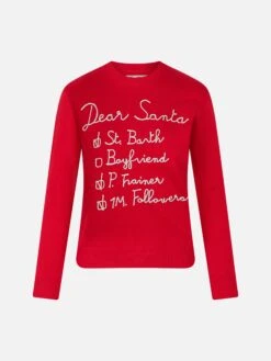 MC2 Saint Barth Woman Brushed Sweater With Dear Santa List Embroidery -MC2 Saint Barth Shop QUE0009 02061C woman sweater santa embroidery 4