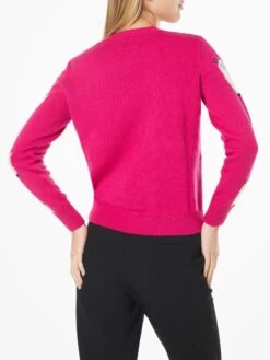 MC2 Saint Barth Woman Crewneck Sweater With L'Am<3ur Embroidery -MC2 Saint Barth Shop QUE0014 00433E woman sweater fuchsia alpaca 3