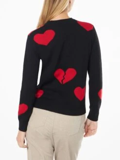 MC2 Saint Barth Woman Crewneck Sweater With Heart Breaker Embroidery -MC2 Saint Barth Shop QUE0014 10997E woman sweater black embroidery 3
