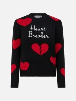 MC2 Saint Barth Woman Crewneck Sweater With Heart Breaker Embroidery -MC2 Saint Barth Shop QUE0014 10997E woman sweater hearts black 4