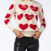 MC2 Saint Barth Woman Crewneck Sweater With All I Want For Xmas Is You Embroidery 1 MC2 Saint Barth Woman Crewneck Sweater With All I Want For Xmas Is You Embroidery -MC2 Saint Barth Shop QUE0014 11234E woman hearts sweater embroidery christmas 1