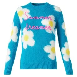 MC2 Saint Barth Woman Brushed Sweater With Daisies And Summer Dreamer Embroidery -MC2 Saint Barth Shop QUE002500096C 1