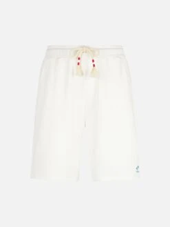 MC2 Saint Barth Man White Cotton Bermuda -MC2 Saint Barth Shop RANL002 00481D man white cotton bermuda fleece 4