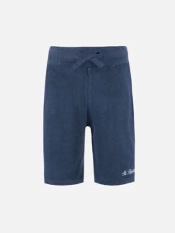MC2 Saint Barth Boy Navy Blue Terry Bermuda Shorts Randle Jr