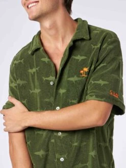 MC2 Saint Barth Man Military Green Terry Shirt Riviera 8 MC2 Saint Barth Man Military Green Terry Shirt Riviera -MC2 Saint Barth Shop RIV0001 00293D man terry green shirt 3