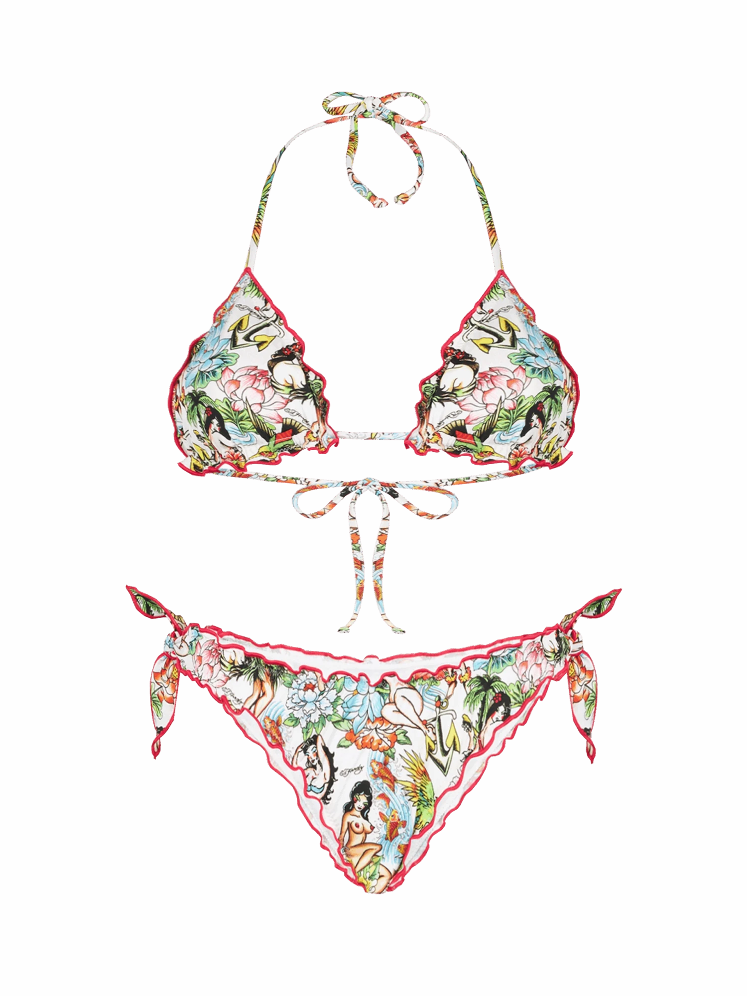 MC2 Saint Barth Woman Triangle Bikini With Tattoo Print 3 MC2 Saint Barth Woman Triangle Bikini With Tattoo Print