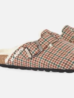 MC2 Saint Barth Woman Furry Sandal Clogs With Pied De Poule Print 7 MC2 Saint Barth Woman Furry Sandal Clogs With Pied De Poule Print -MC2 Saint Barth Shop SANC002 00560E woman sandal furry clogs 3