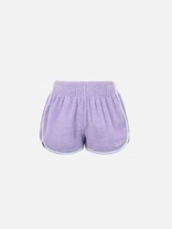MC2 Saint Barth Girl Lilac Terry Pull Up Shorts Curly
