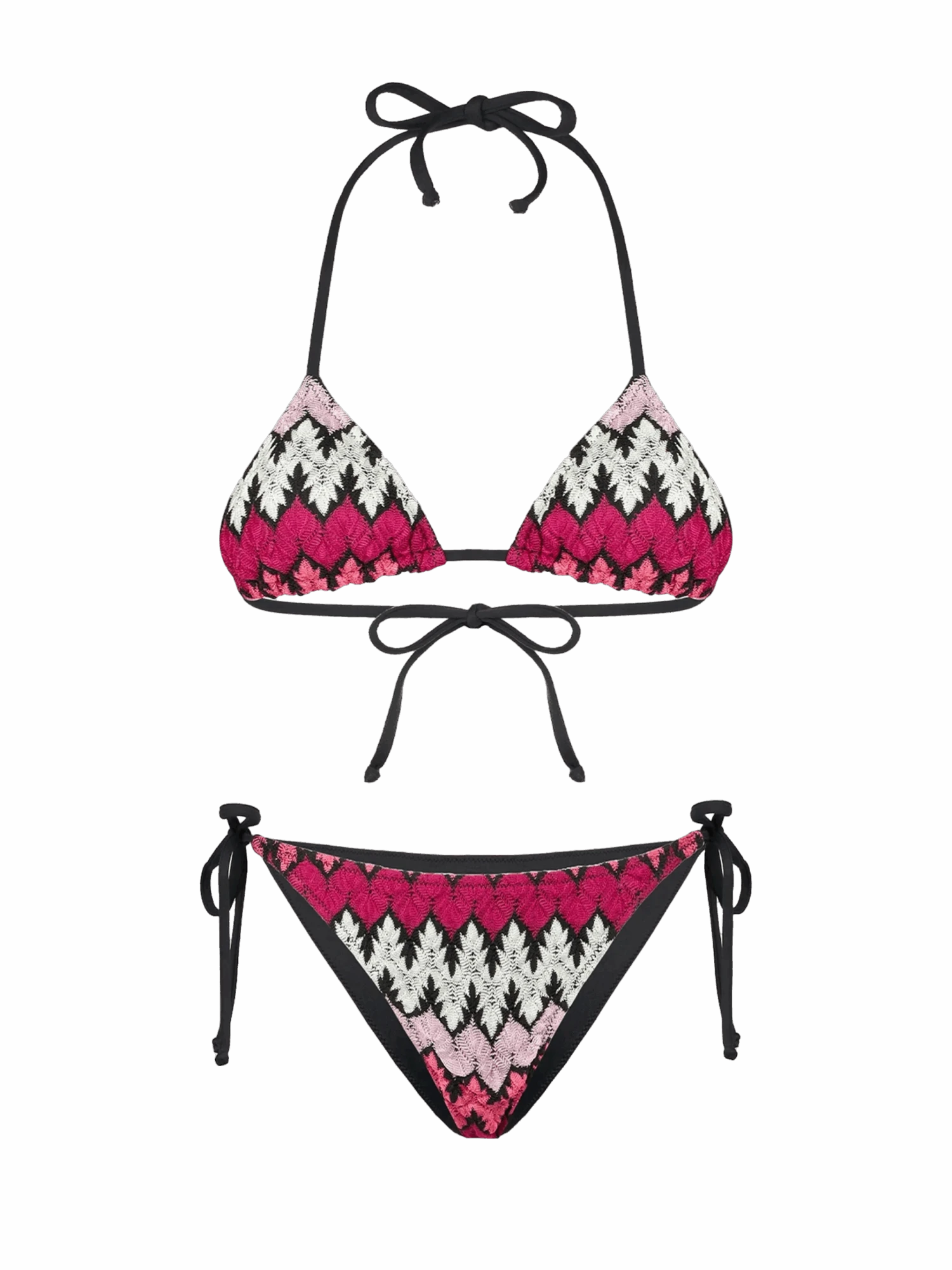Woman Chevron Knitted Triangle Bikini 3 Woman Chevron Knitted Triangle Bikini