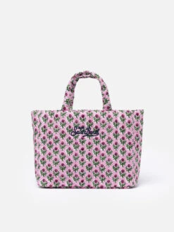 MC2 Saint Barth Pink Flower Quilted Soft Tote Mid Bag