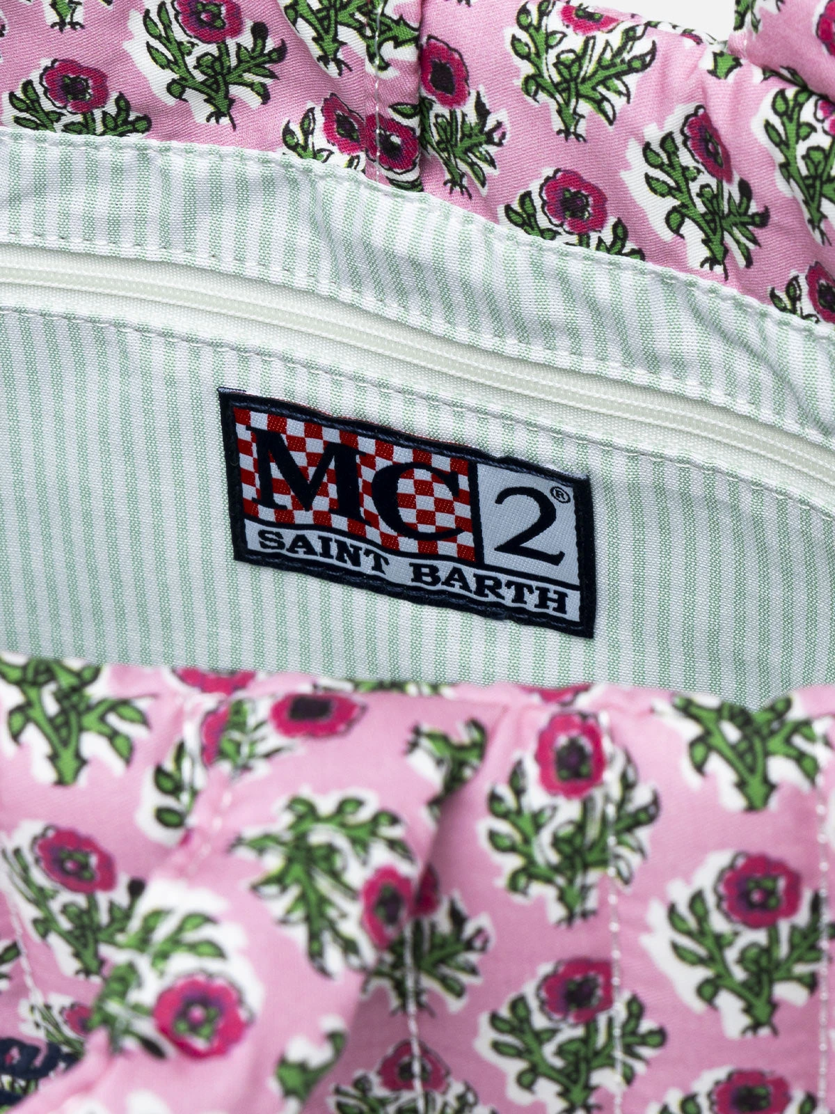 MC2 Saint Barth Pink Flower Quilted Soft Tote Mid Bag 8 MC2 Saint Barth Pink Flower Quilted Soft Tote Mid Bag - Image 6