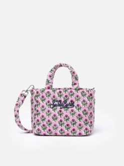 MC2 Saint Barth Pink Flower Quilted Soft Tote Mini Bag