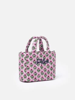 MC2 Saint Barth Pink Flower Quilted Soft Tote Mini Bag -MC2 Saint Barth Shop SFTM002 01586F 03