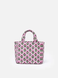 MC2 Saint Barth Pink Flower Quilted Soft Tote Mini Bag -MC2 Saint Barth Shop SFTM002 01586F 04