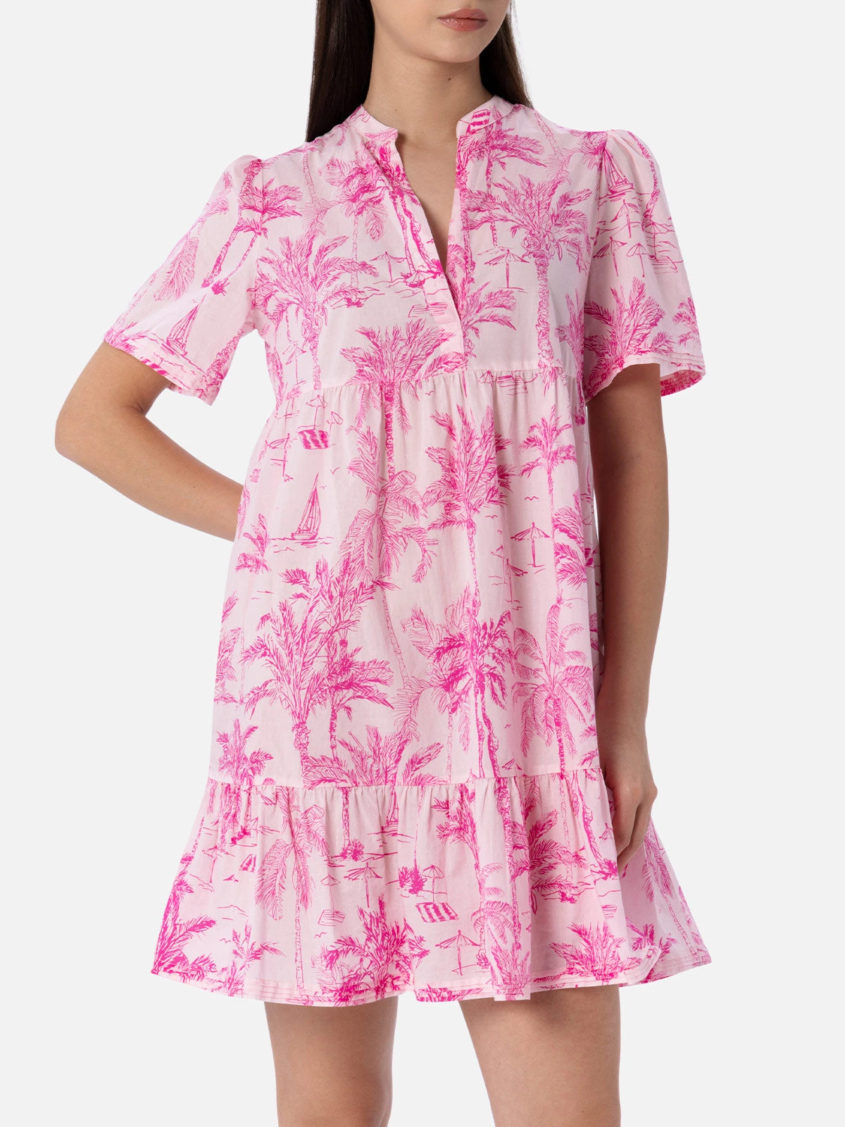 MC2 Saint Barth Woman Cotton Voile Short Dress Siara With Toile De Jouy Print 3 MC2 Saint Barth Woman Cotton Voile Short Dress Siara With Toile De Jouy Print