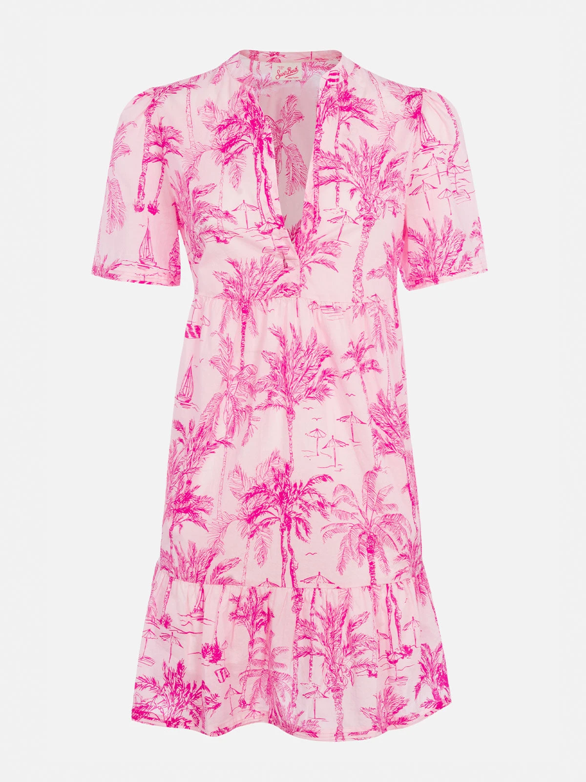 MC2 Saint Barth Woman Cotton Voile Short Dress Siara With Toile De Jouy Print 6 MC2 Saint Barth Woman Cotton Voile Short Dress Siara With Toile De Jouy Print - Image 4