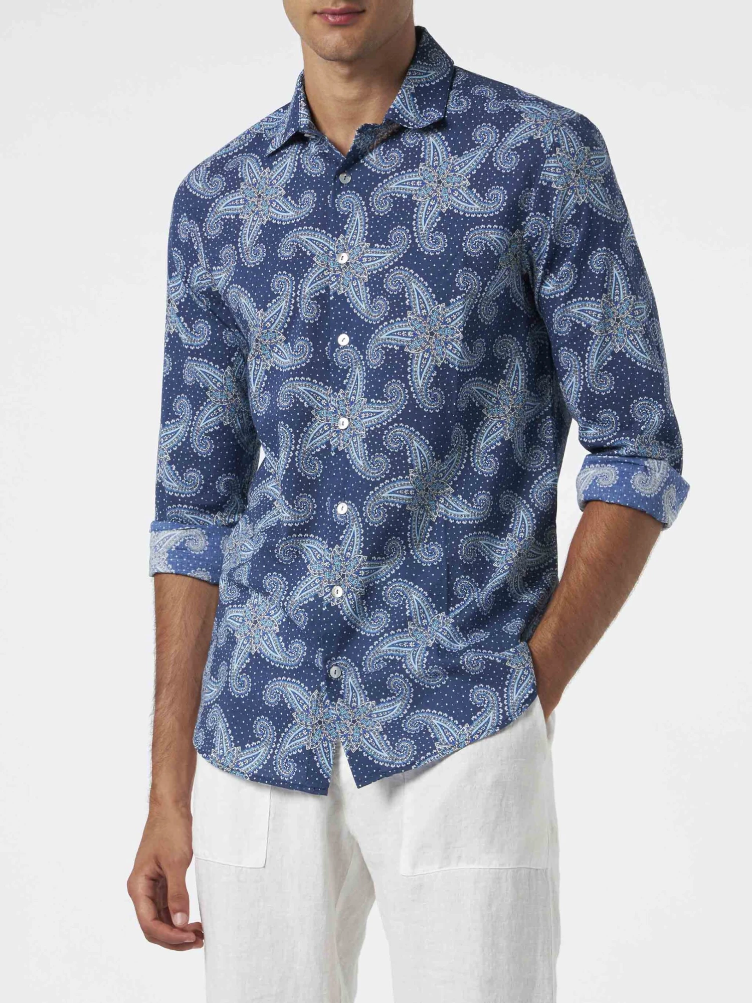 MC2 Saint Barth Man Muslin Cotton Sikelia Shirt With Paisley Star Print 3 MC2 Saint Barth Man Muslin Cotton Sikelia Shirt With Paisley Star Print