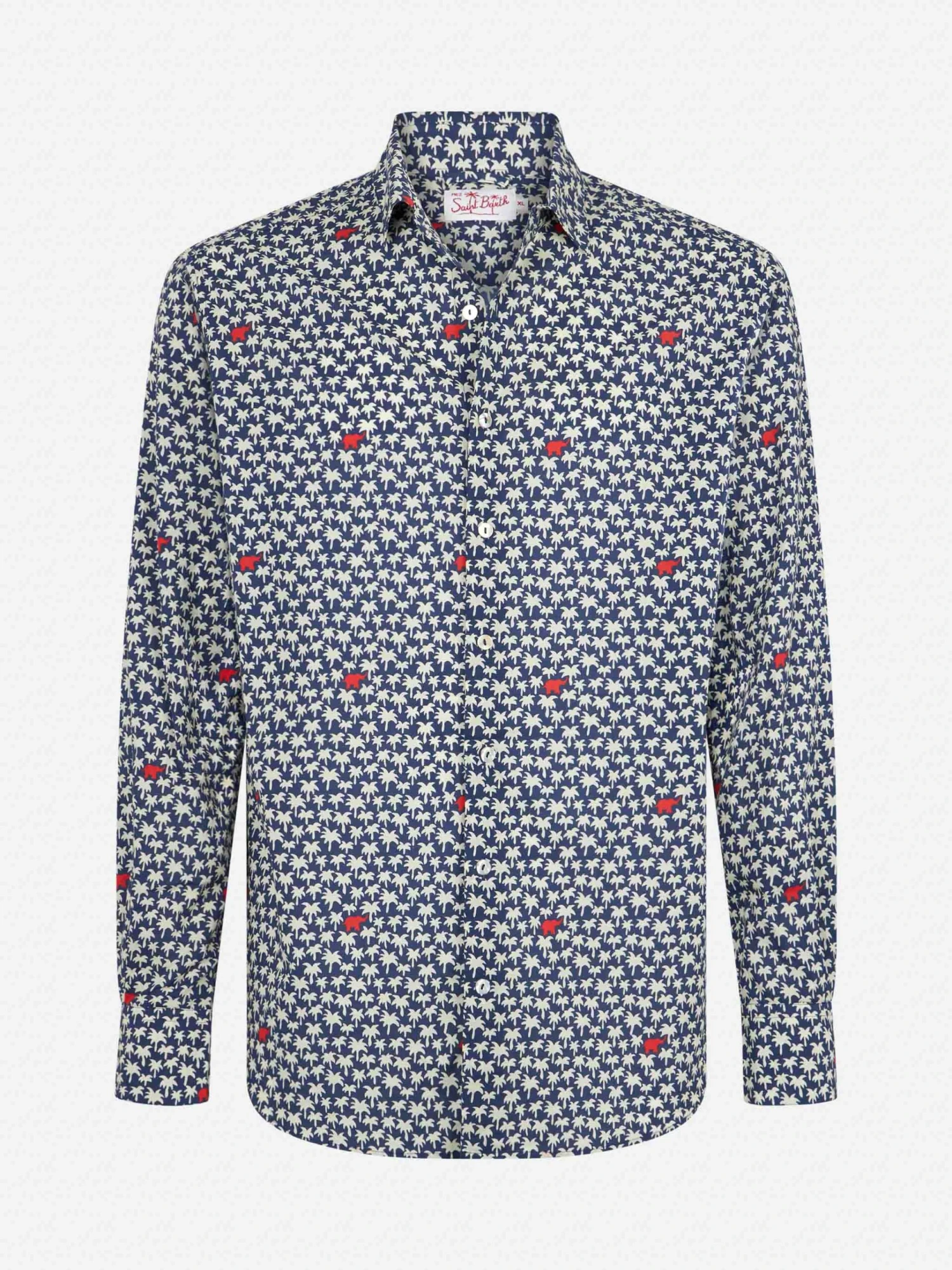 MC2 Saint Barth Man Muslin Cotton Sikelia Shirt With Palm Print 6 MC2 Saint Barth Man Muslin Cotton Sikelia Shirt With Palm Print - Image 4