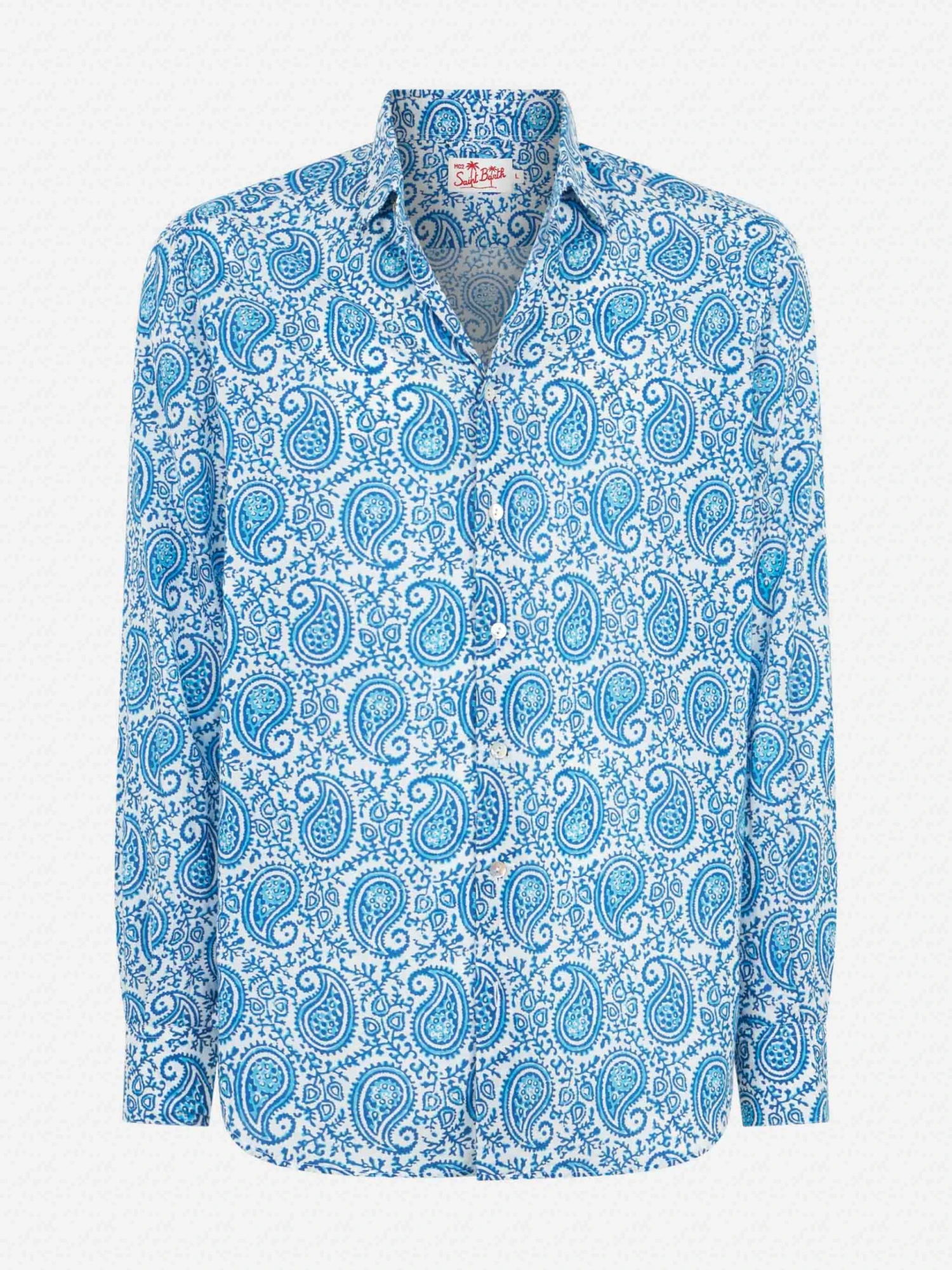 MC2 Saint Barth Man Muslin Cotton Sikelia Shirt With Paisley Print 6 MC2 Saint Barth Man Muslin Cotton Sikelia Shirt With Paisley Print - Image 4