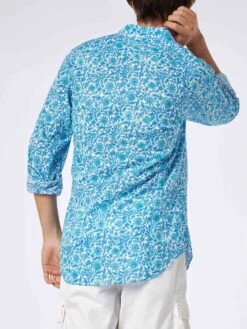 MC2 Saint Barth Man Muslin Cotton Sikelia Shirt With Flower Print -MC2 Saint Barth Shop SIK0001 06511D man flower shirt muslin 3