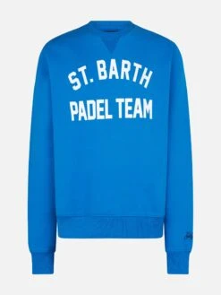 Cotton Sweatshirt With St. Barth Padel Team Print -MC2 Saint Barth Shop SOH0001 03675B padel sweatshirt blueette man 4