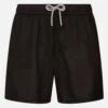 MC2 Saint Barth Man Mid-length Black Linen Swim-shorts Gustavia