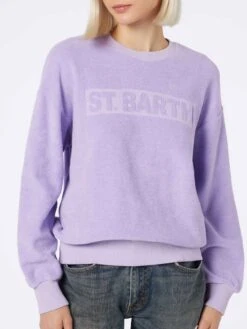 MC2 Saint Barth Woman Lilac Terry Cotton Stardust Sweatshirt -MC2 Saint Barth Shop STD0004 00310F woman terry sweatshirt lilac 3
