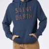 MC2 Saint Barth Man Blue Hoodie With Saint Barth Patch -MC2 Saint Barth Shop TRI0001 00352E man hoodie patch blue 1