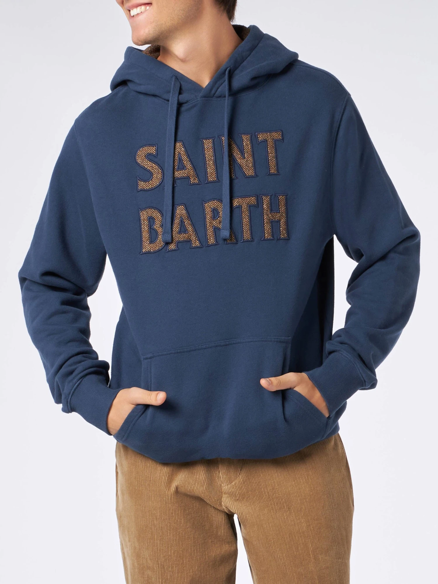 MC2 Saint Barth Man Blue Hoodie With Saint Barth Patch 3 MC2 Saint Barth Man Blue Hoodie With Saint Barth Patch