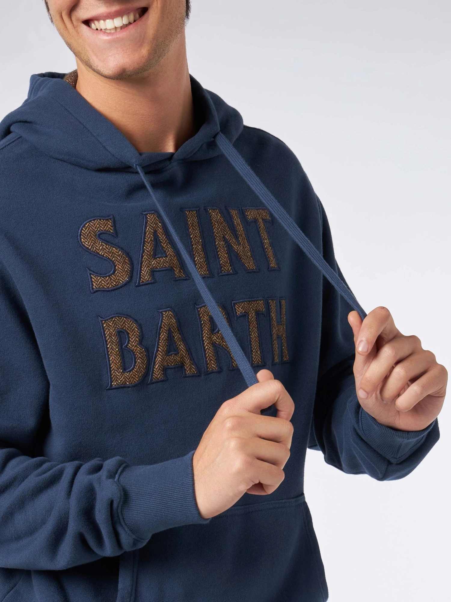 MC2 Saint Barth Man Blue Hoodie With Saint Barth Patch 4 MC2 Saint Barth Man Blue Hoodie With Saint Barth Patch - Image 2
