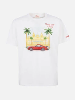 MC2 Saint Barth Man Cotton T-shirt With Montecarlo Placed Print And Embroidery -MC2 Saint Barth Shop TSHM001 00020F tshirt man montecarlo 1