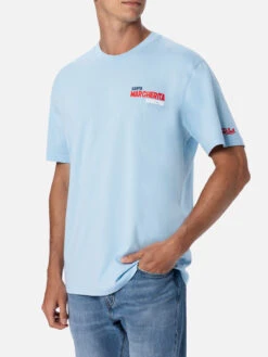 MC2 Saint Barth Man Cotton T-shirt With Santa Margherita Addicted Postcard Placed Print 9 MC2 Saint Barth Man Cotton T-shirt With Santa Margherita Addicted Postcard Placed Print -MC2 Saint Barth Shop TSHM001 00904F 01