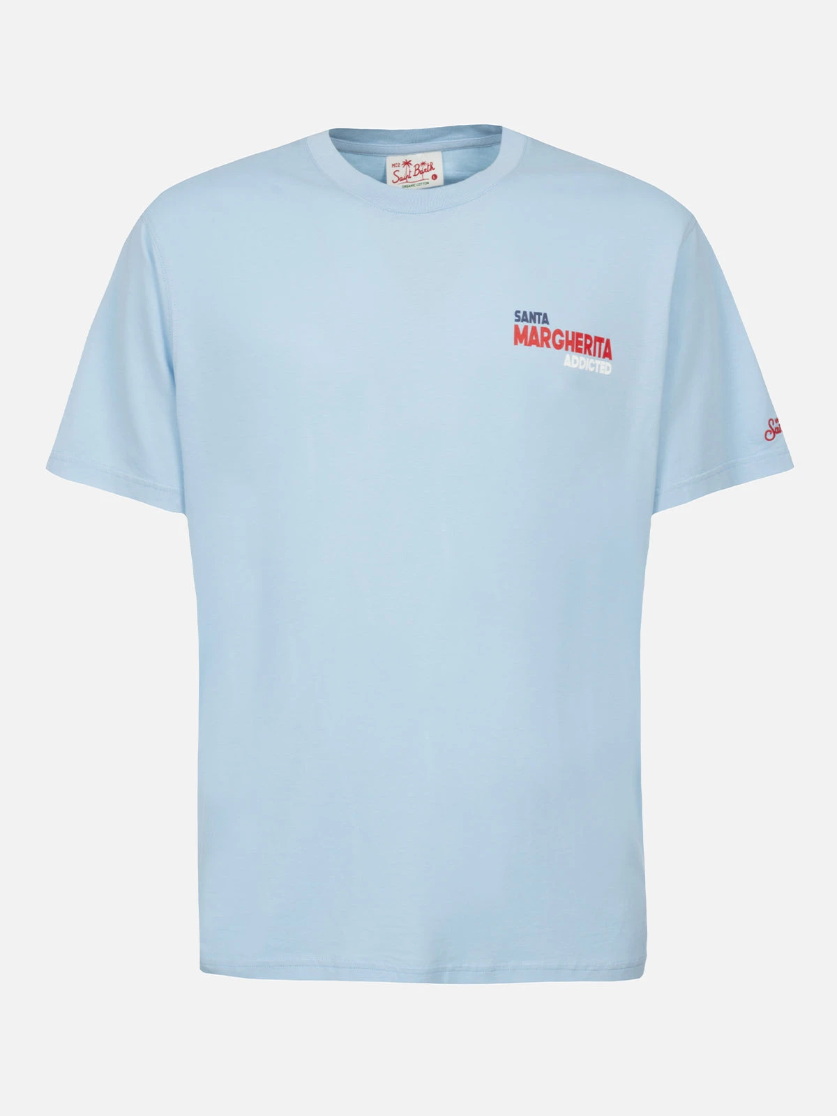 MC2 Saint Barth Man Cotton T-shirt With Santa Margherita Addicted Postcard Placed Print 6 MC2 Saint Barth Man Cotton T-shirt With Santa Margherita Addicted Postcard Placed Print - Image 4