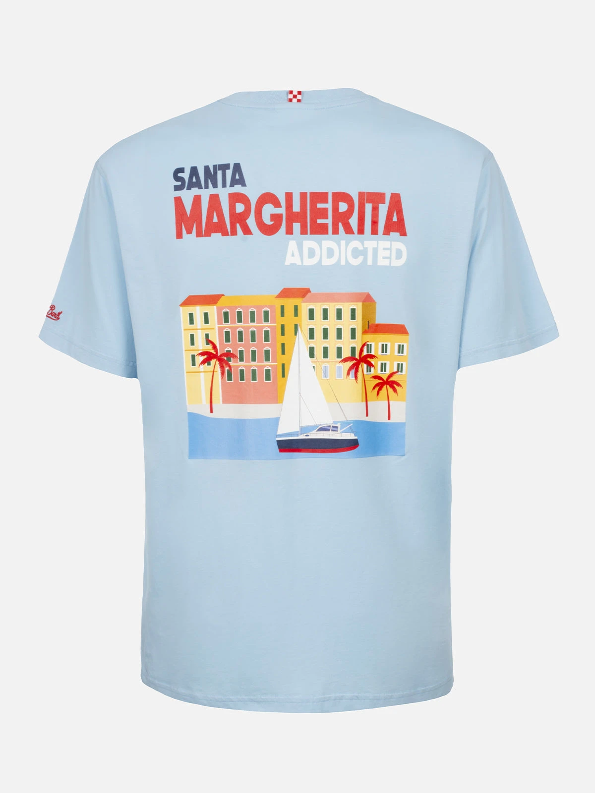 MC2 Saint Barth Man Cotton T-shirt With Santa Margherita Addicted Postcard Placed Print 7 MC2 Saint Barth Man Cotton T-shirt With Santa Margherita Addicted Postcard Placed Print - Image 5