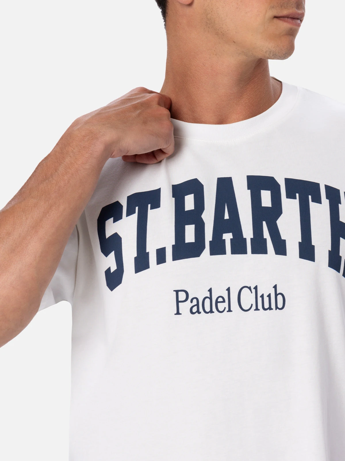 MC2 Saint Barth Man Cotton T-shirt With St. Barth Padel Club Placed Print 4 MC2 Saint Barth Man Cotton T-shirt With St. Barth Padel Club Placed Print - Image 2