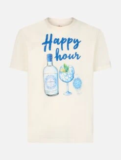 MC2 Saint Barth Man Cotton T-shirt With Happy Hour Placed Print -MC2 Saint Barth Shop TSHM001 04521F man tshirt off white cocktail 4