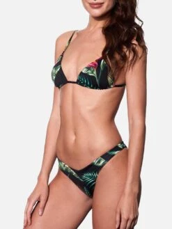 Tropical Print Bikini With Triangle Top