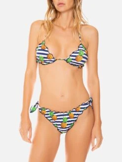 Woman Triangle Bikini With Pineapple Print