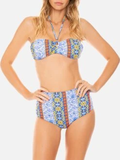 Woman Bandeau Bikini With Gipsy Print