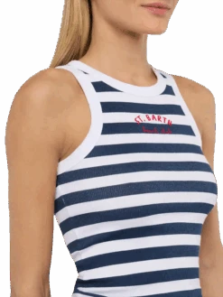 MC2 Saint Barth Ada Striped Ribbed Cotton Tank Top 8 MC2 Saint Barth Ada Striped Ribbed Cotton Tank Top -MC2 Saint Barth Shop UID AAD00101600H WOMAN T SHIRT BLUE 0 0 20250415113500 2