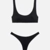 MC2 Saint Barth Afrodite Heatsealed Black Cheeky Swim Briefs - Minerva Black Heatsealed Classic Bralette