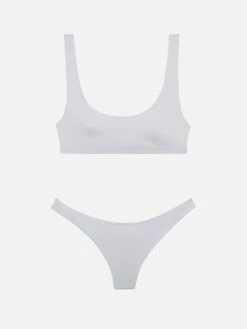 MC2 Saint Barth Afrodite Heatsealed Silver Cheeky Swim Briefs - Minerva Silver Heatsealed Classic Bralette