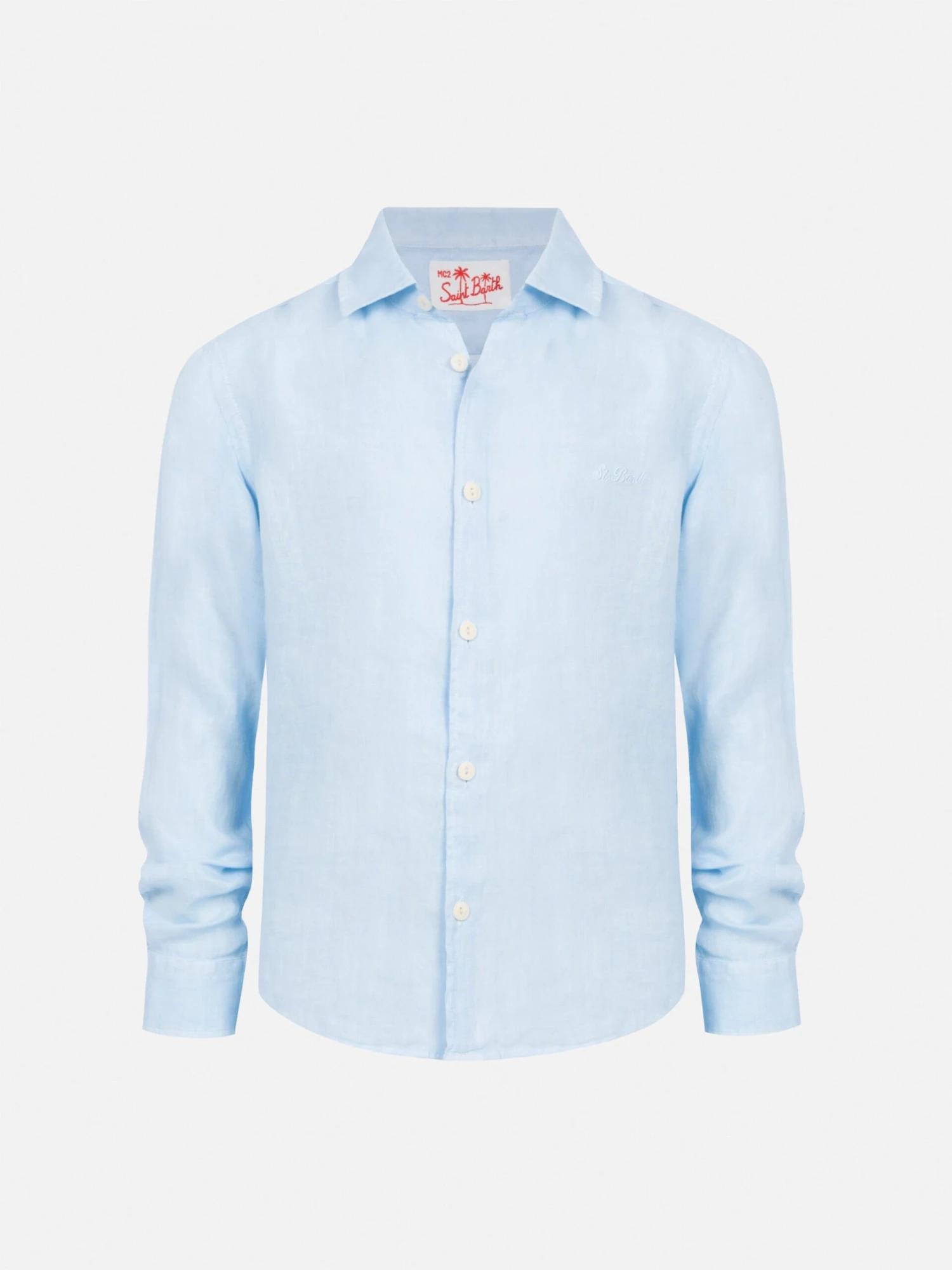MC2 Saint Barth Agnes Light Blue Linen Shirt 3 MC2 Saint Barth Agnes Light Blue Linen Shirt