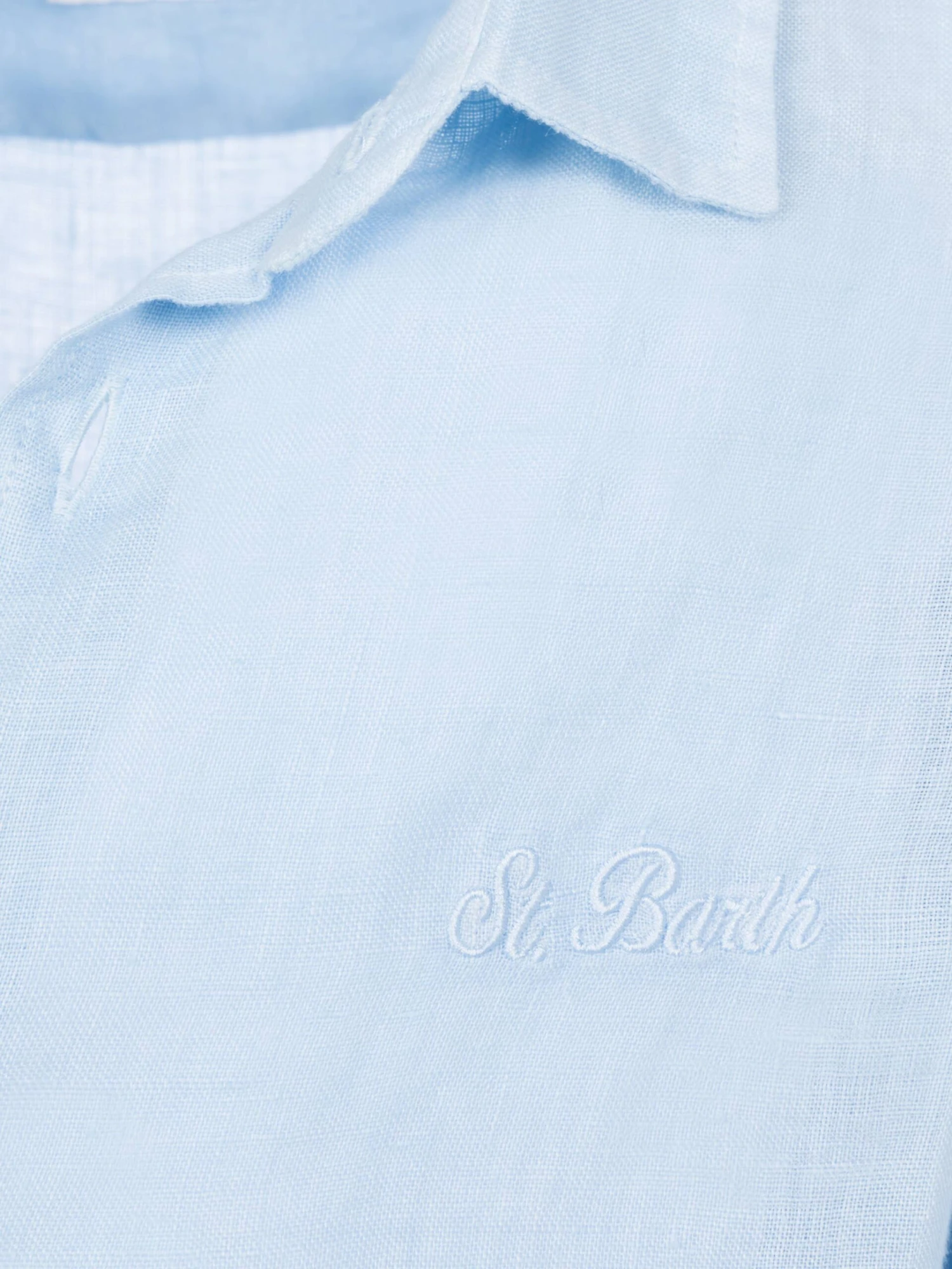MC2 Saint Barth Agnes Light Blue Linen Shirt 5 MC2 Saint Barth Agnes Light Blue Linen Shirt - Image 3