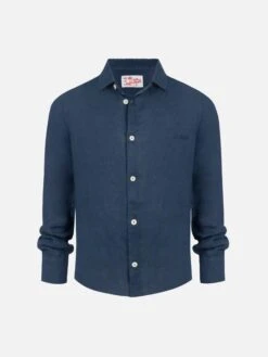 MC2 Saint Barth Agnes Navy Blue Linen Shirt
