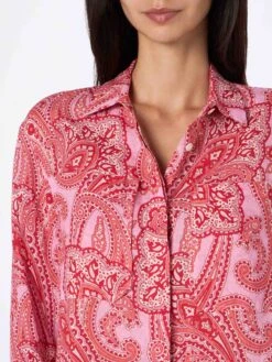 MC2 Saint Barth Woman Linen Shirt Alodie With Paisley Print And Pockets -MC2 Saint Barth Shop UID ALD000106387D WOMAN SHIRT PINK 20240903133402 4